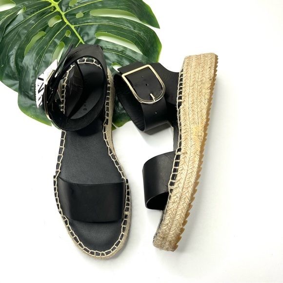 Zara Shoes Zara Leather Espadrille Platform Ankle Strap Sandals